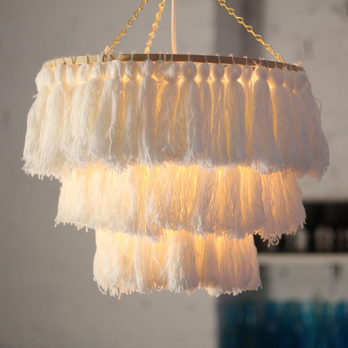 Hanging Macrame Lamp