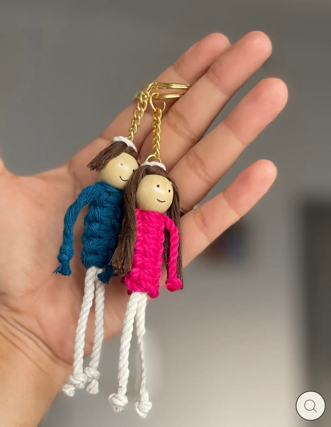 Cute Handmade Macrame Girl/Boy/Couple/Friends Keychain