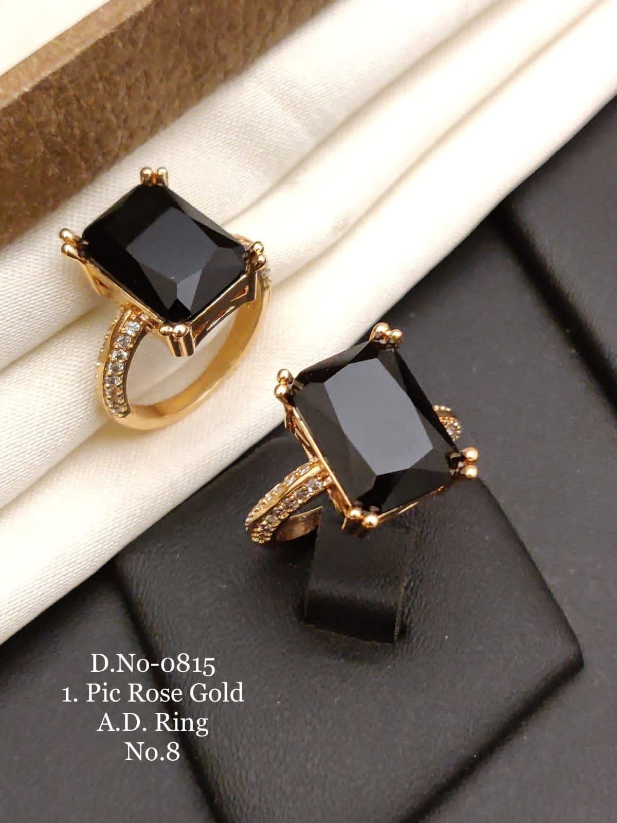 Black Onyx Gold Plated Ring