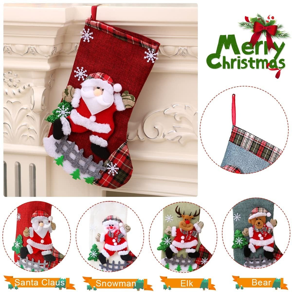 Hanging Christmas Stockings - Set of 4