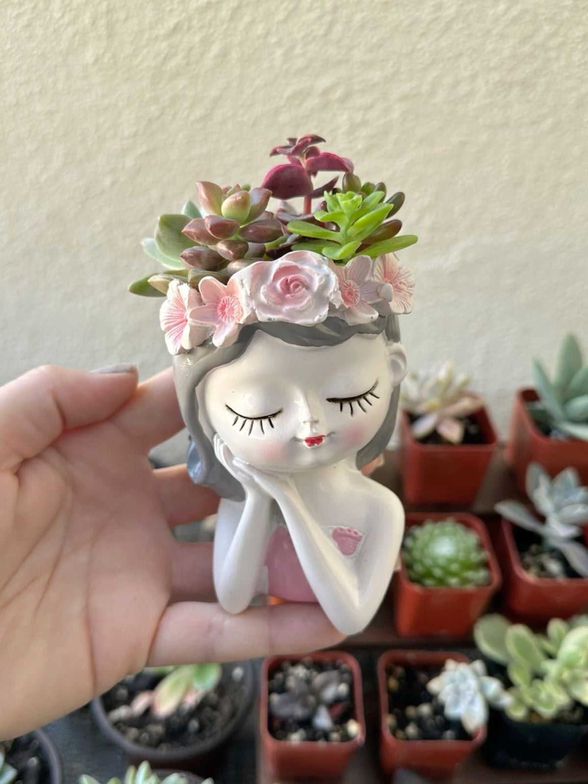 Cute Girl Fairies Planter / Multipurpose Brush Holder / Pencil Holder