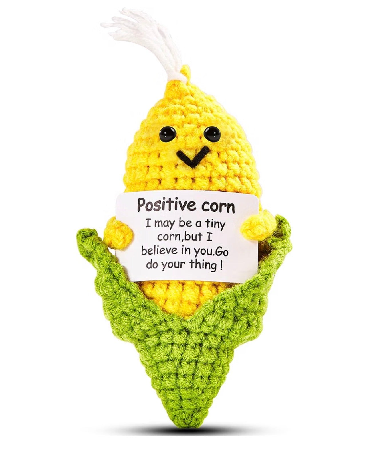 Adorable Smiling Crochet Keychains with Message