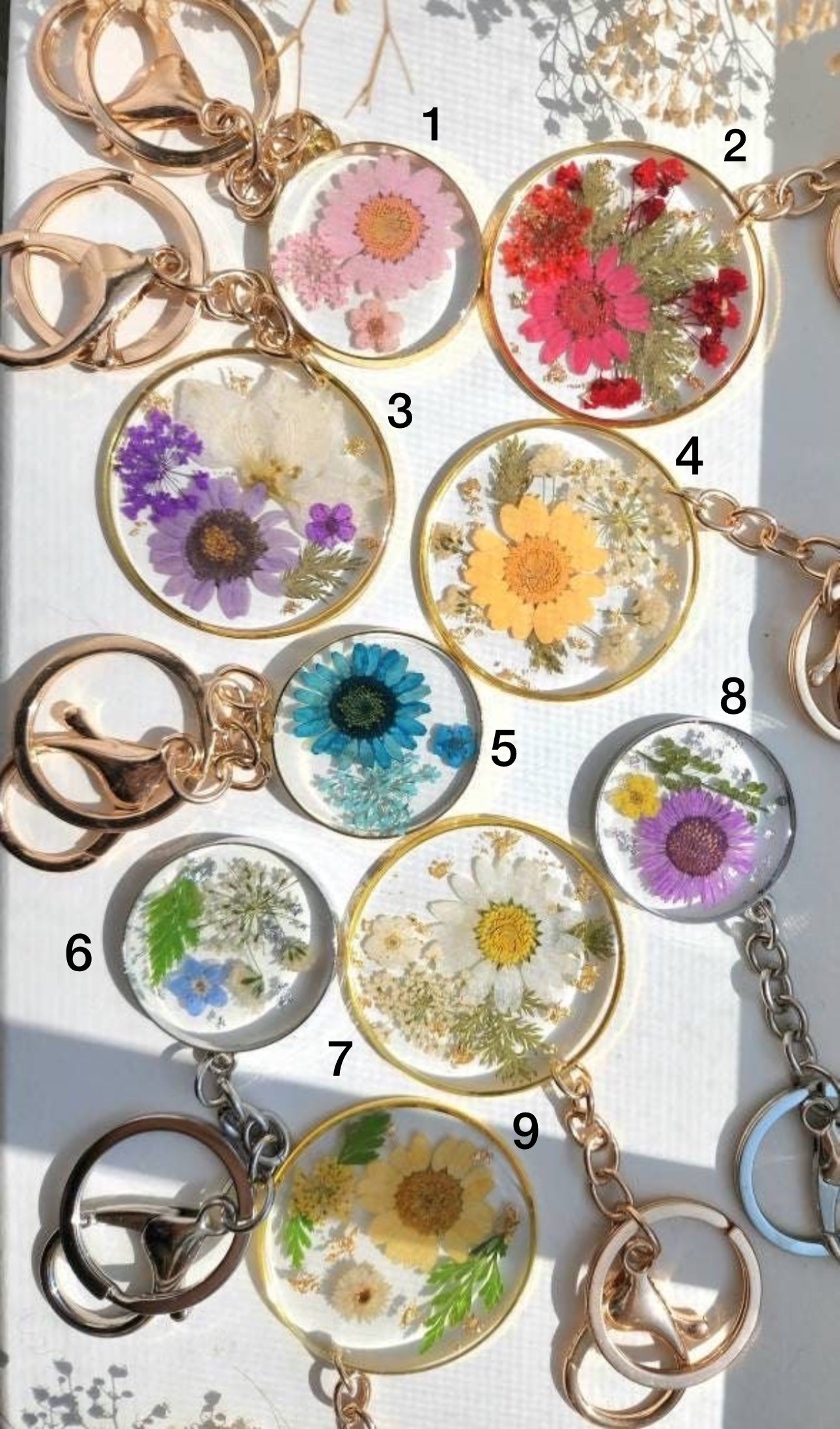 Transparent Floral Keychains