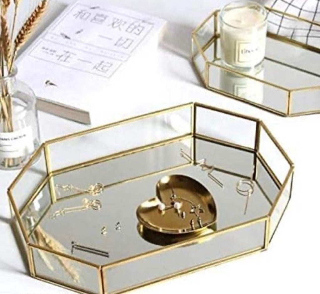 Octagonal Vanity Mirror Tray