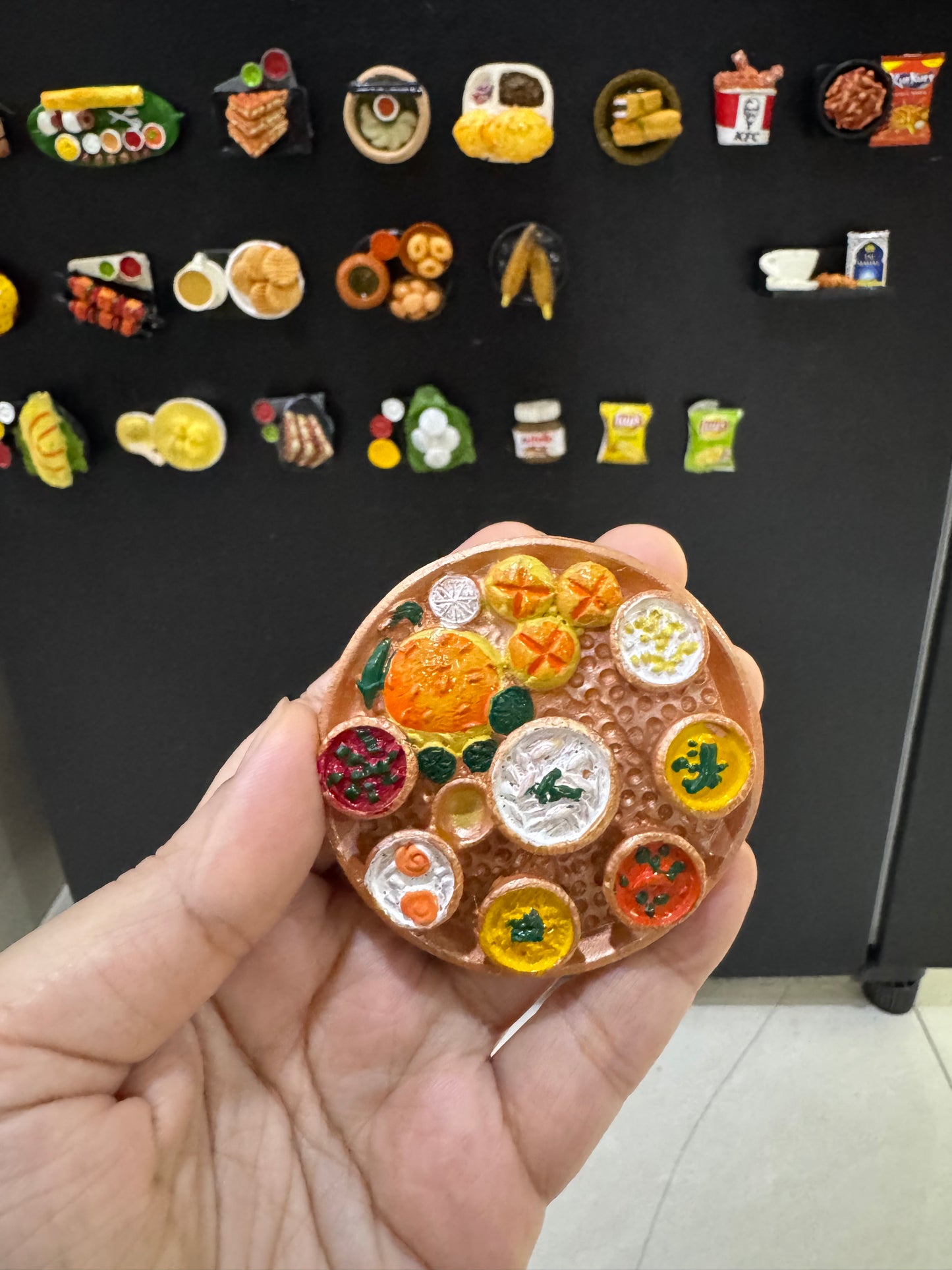 Jumbo Rajasthani Thali Miniature Fridge Magnet