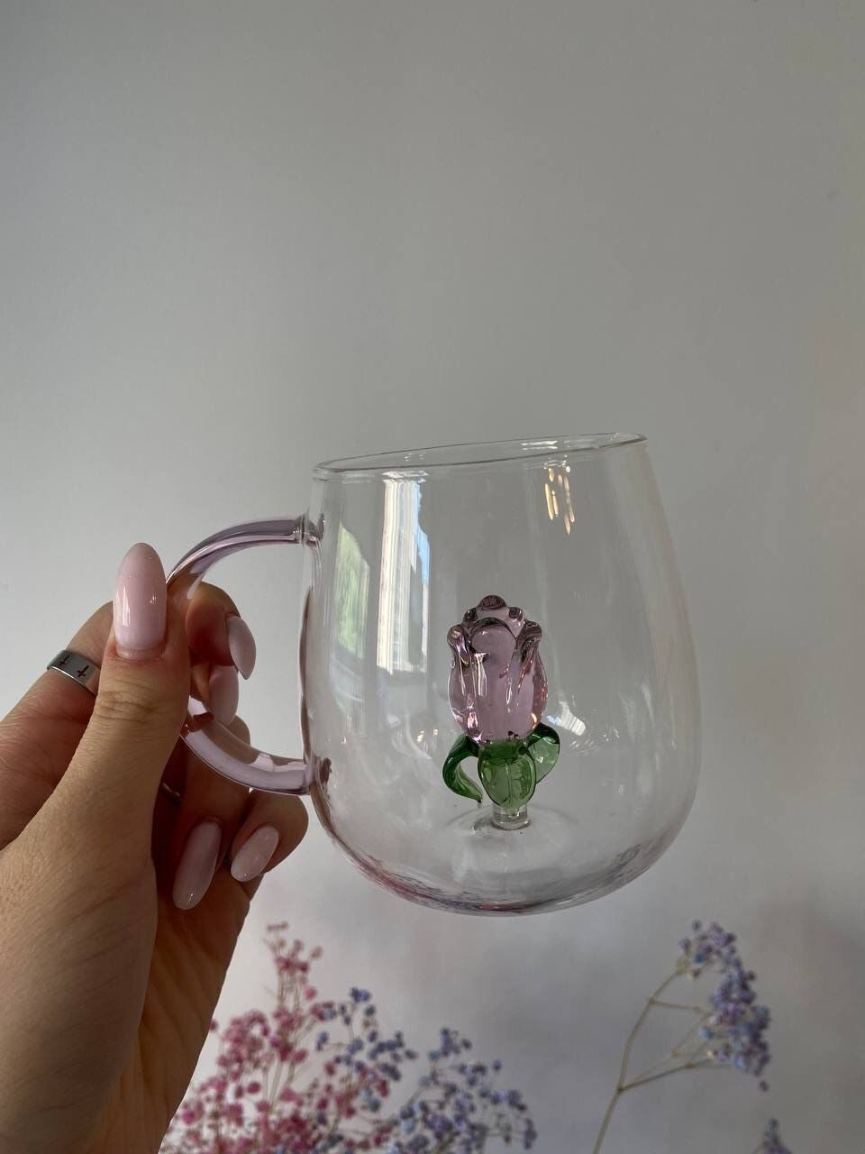 Aesthetic 3D Crystal Rose Inside Mug