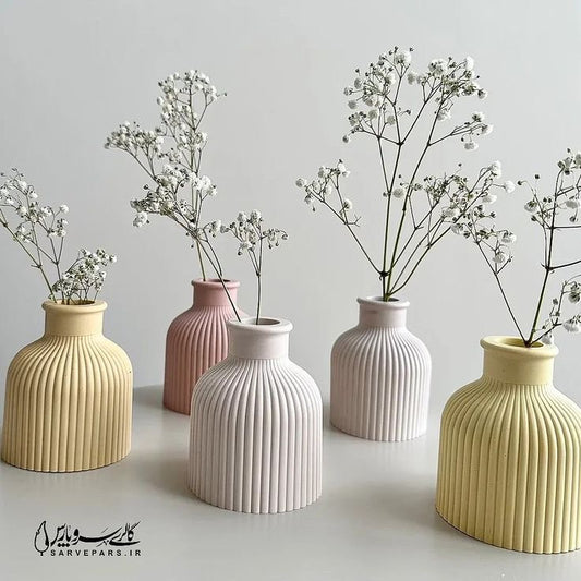 Elegant Ribbed Vases