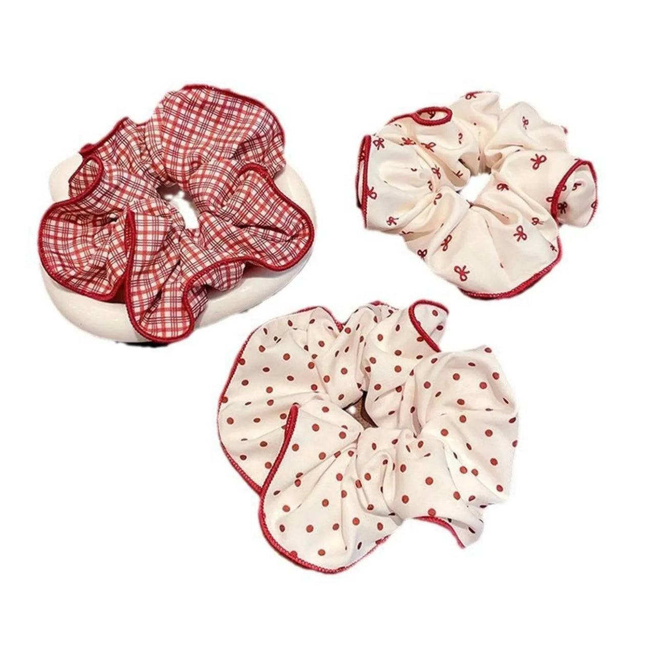 Classic Hair Srunchies / Hair Ties - Set of 3