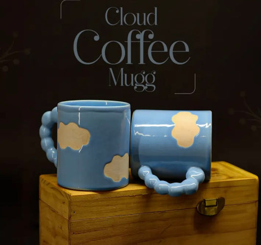 Quirky Cloud Mug with Pearl Handle - Set of 2