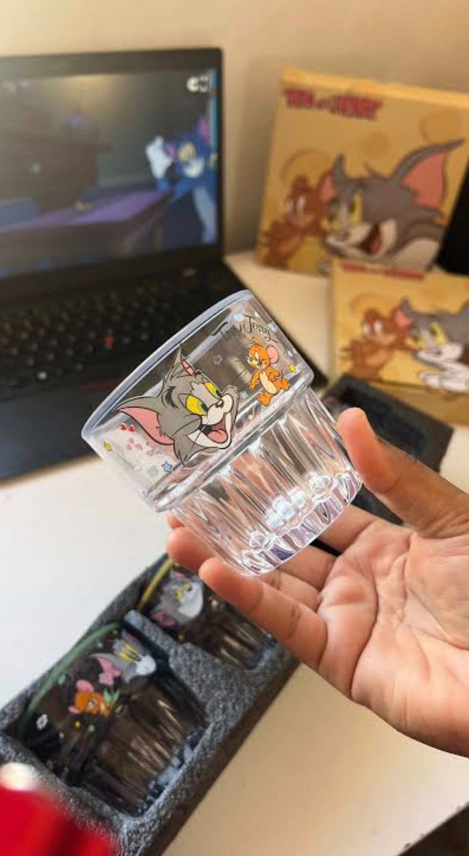 Tom & Jerry Stackable Glasses - Set of 4