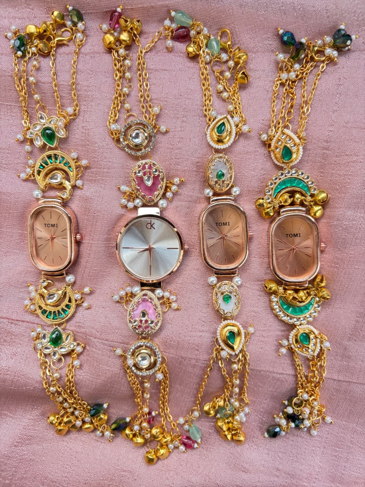 Trending Viral Kundan Ghungroo Kashmiri Watch/Bracelet