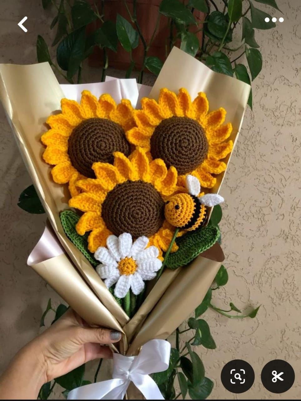Luxe Handmade Crochet Sunflowers Bouquet