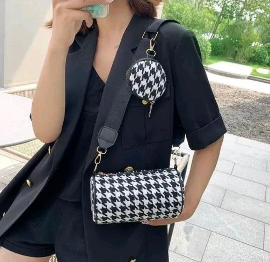 Checkered Pattern Crossbody Bag