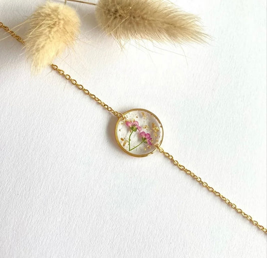 Petite Bracelet with Real Flower