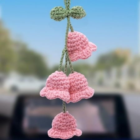 Crochet Bell Flowers Keychain/Car Hanging