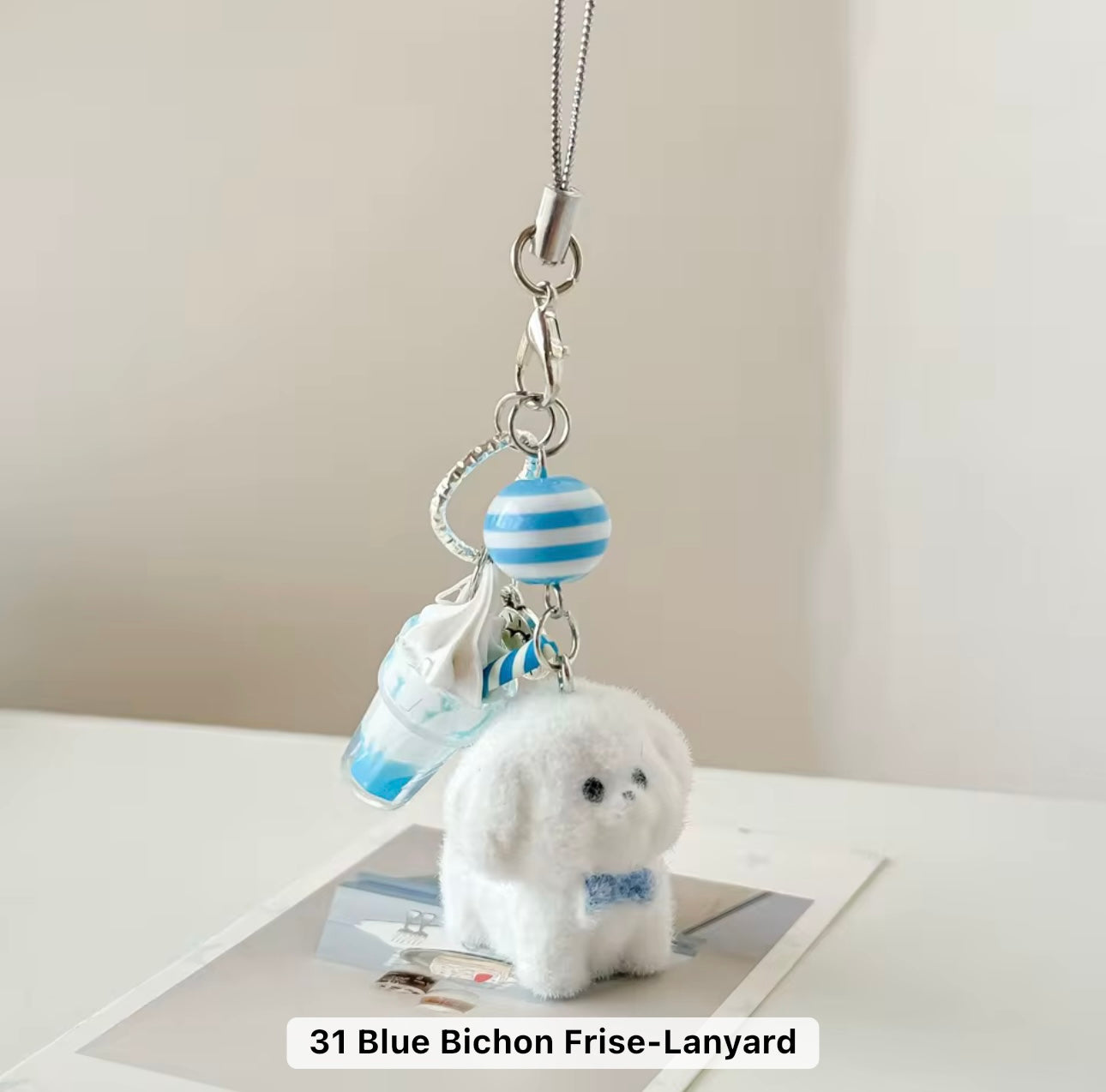 Adorable Soft Cute Plushy Dog Keychain / Stuffed Animal Keychain
