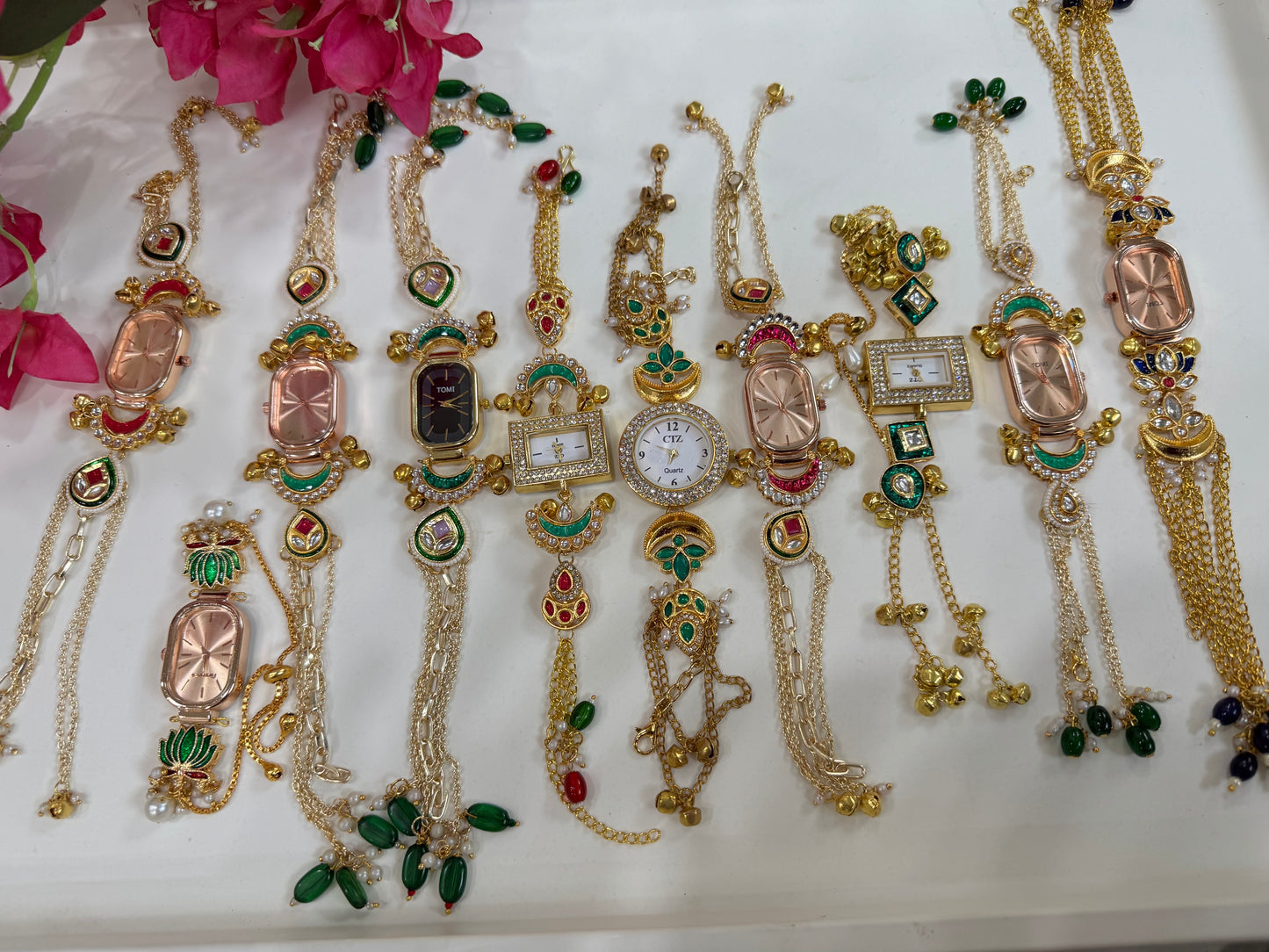 Trending Viral Kundan Ghungroo Kashmiri Watch/Bracelet