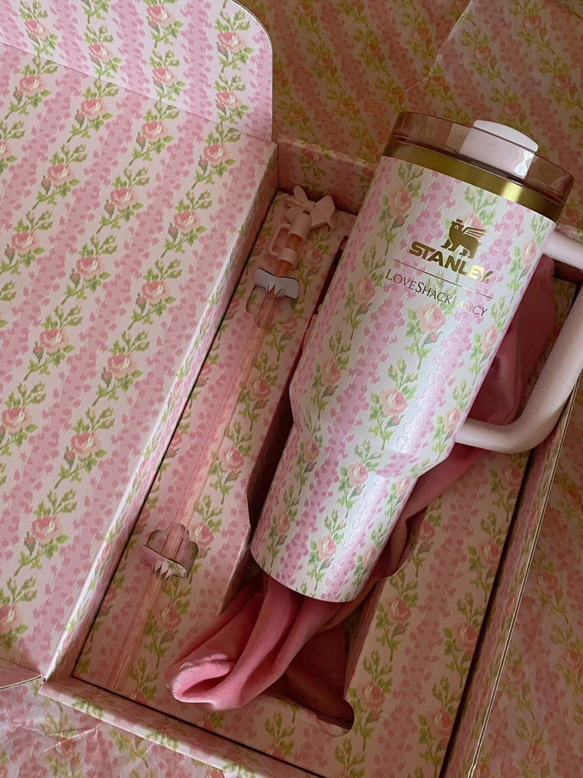 Stainless Steel Floral Tumbler Quencher Gift Box