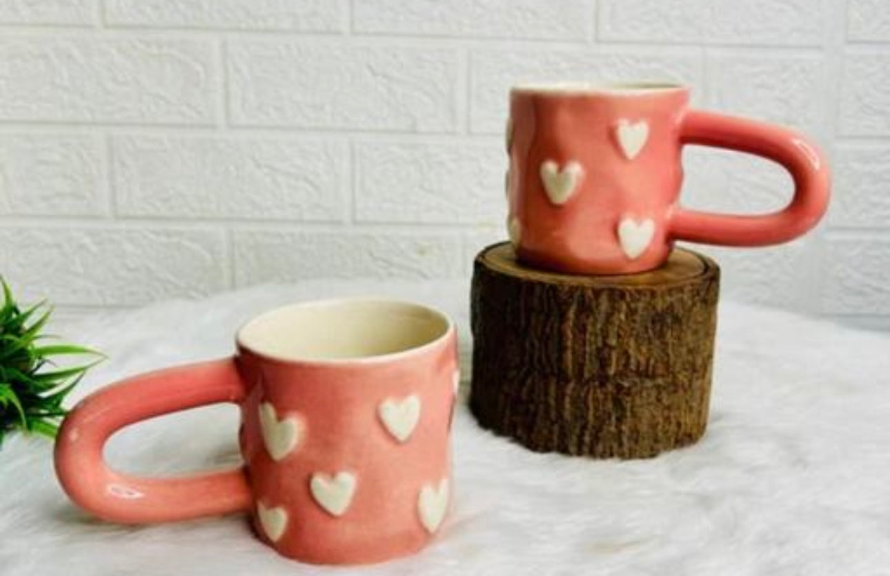 Graceful Hearts Mug with Long Handle