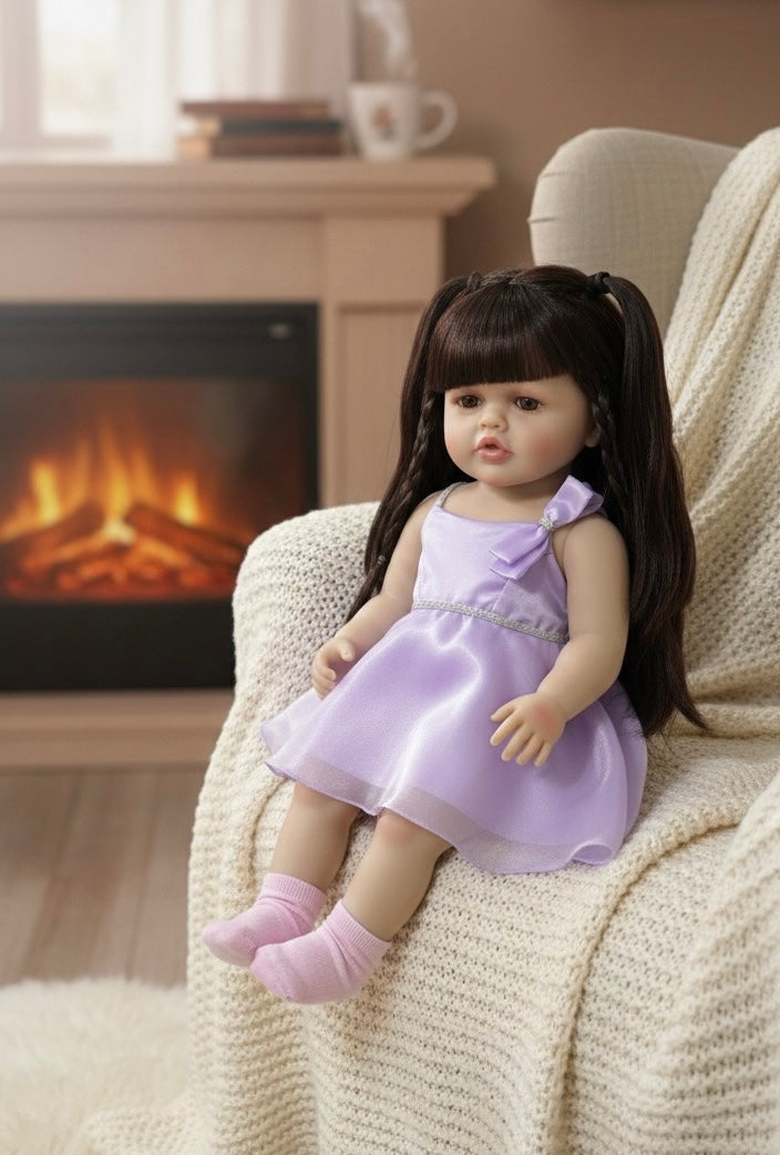 Satin Purple Party Dress for Reborn Dolls