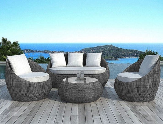Outdoor Patio Furniture set | 3 Seater Sofa, 2 Single Seaters and 1 Round Center Table