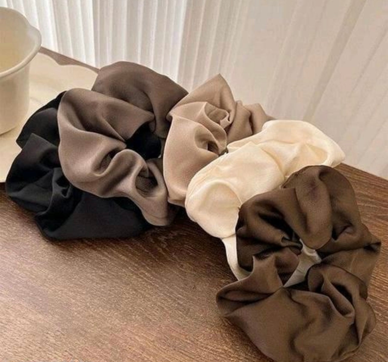 Premium Satin Srunchies - Set of 5