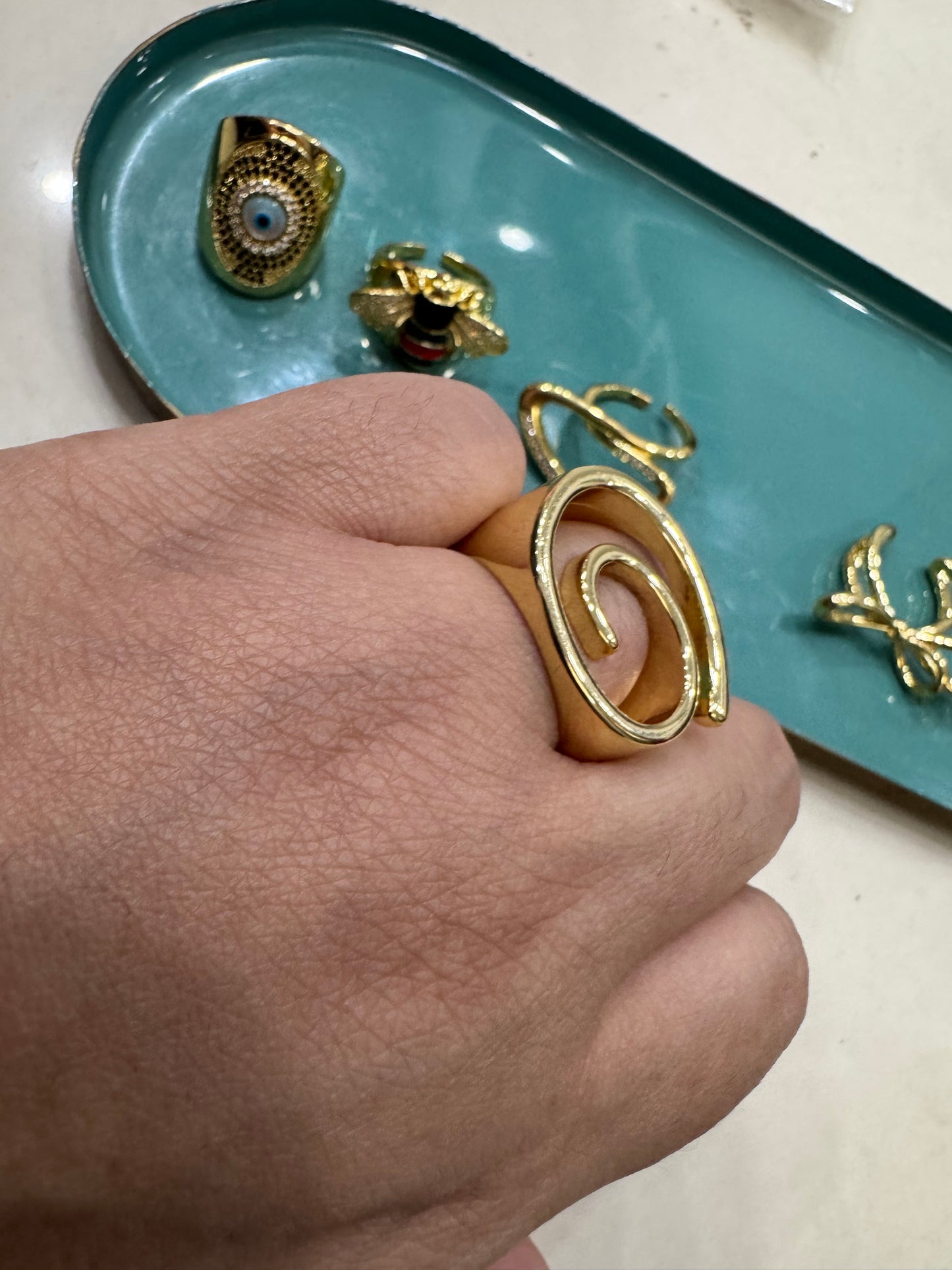 Gold Plated Statement Spiral Ring