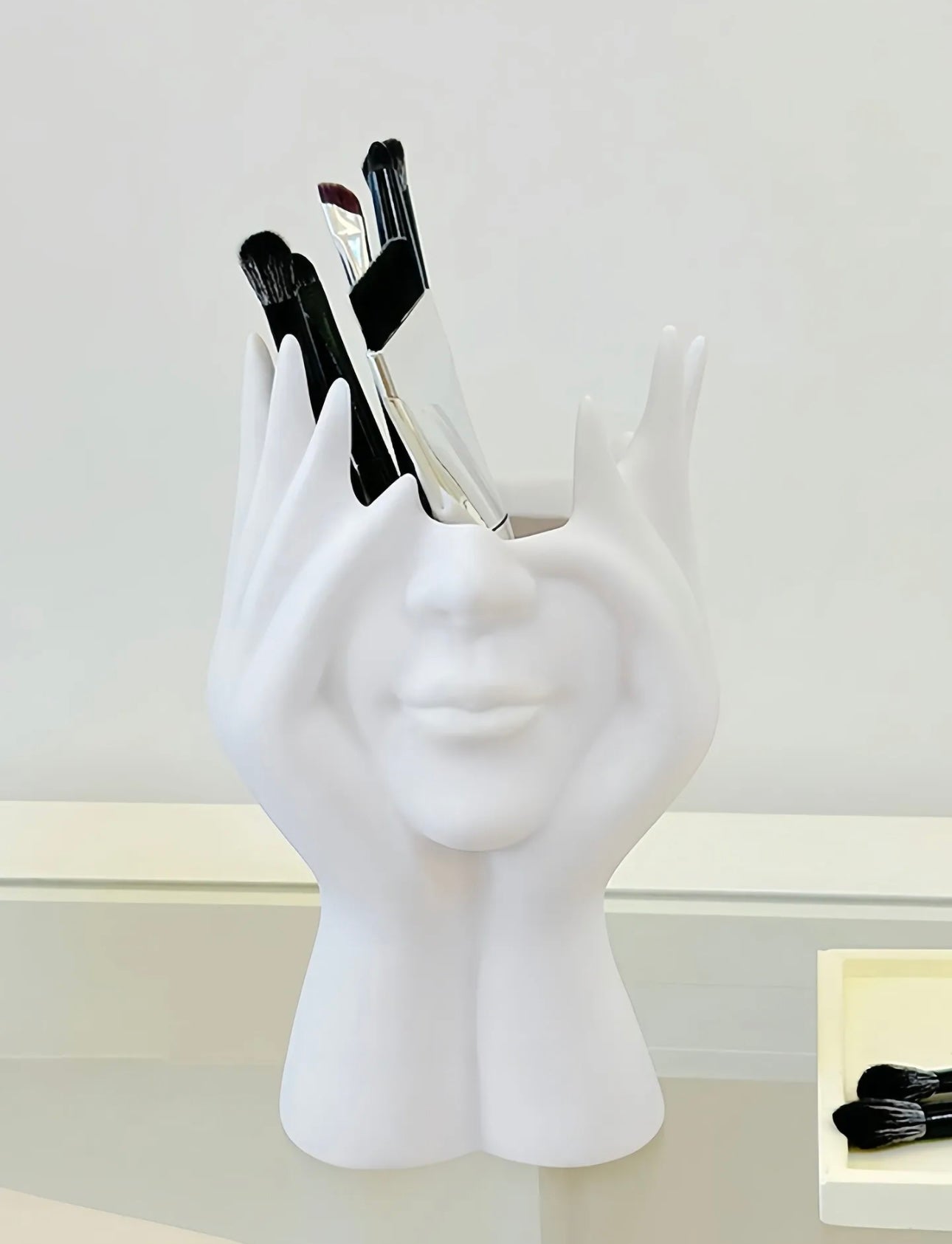 Unique Half Face Makeup Brush Holder/Vase