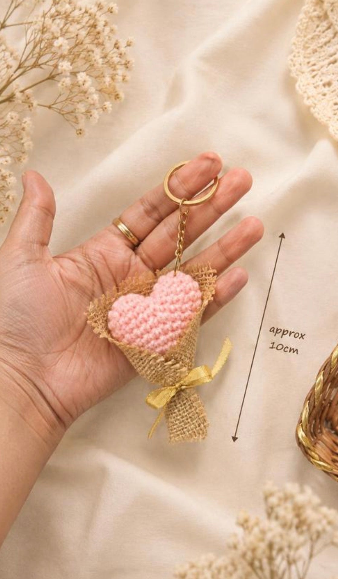 Aesthetic Handmade Crochet Mini Bouquet Keychain