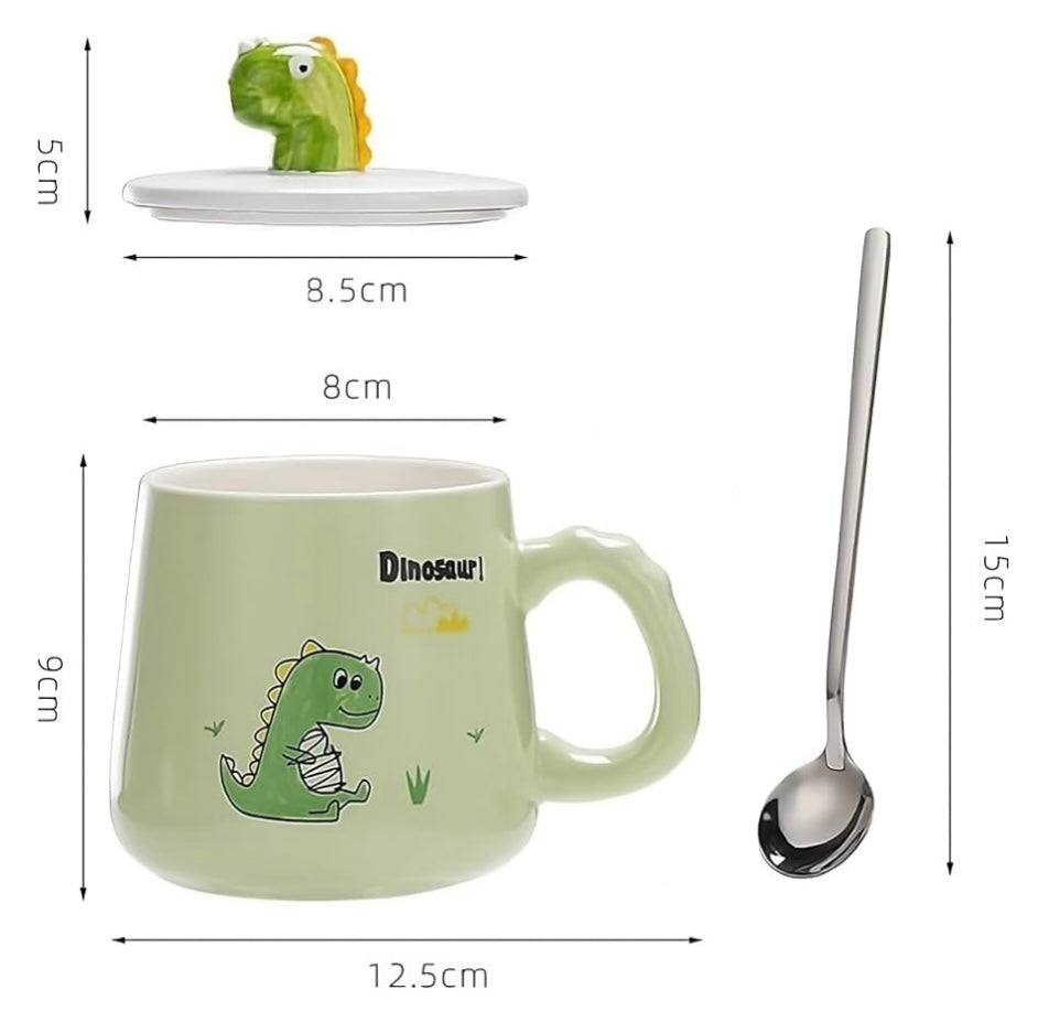 Dino Mug with Lid & Stirrer