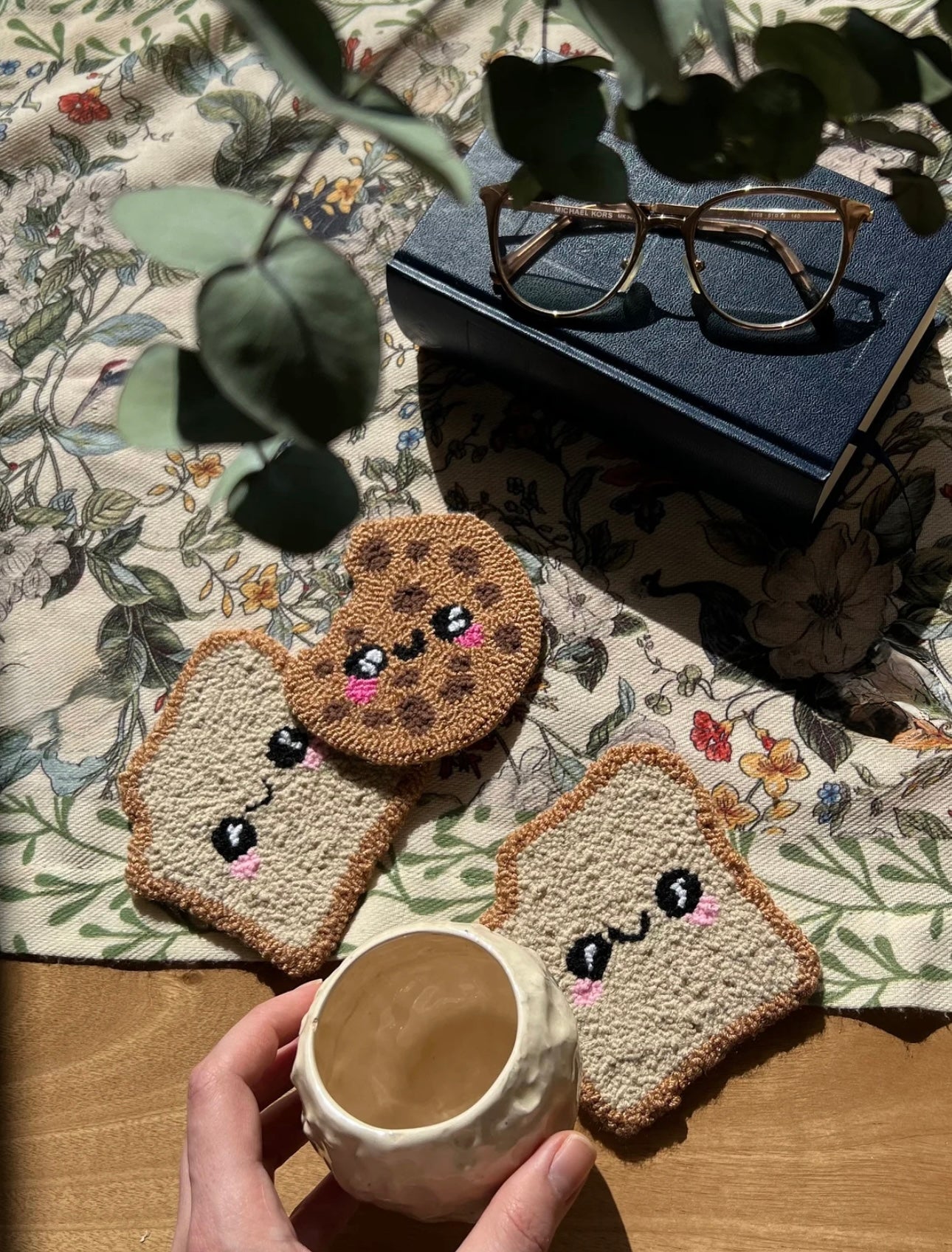 Exclusive Quirky Handmade Punch Needle Mug Rugs / Coasters