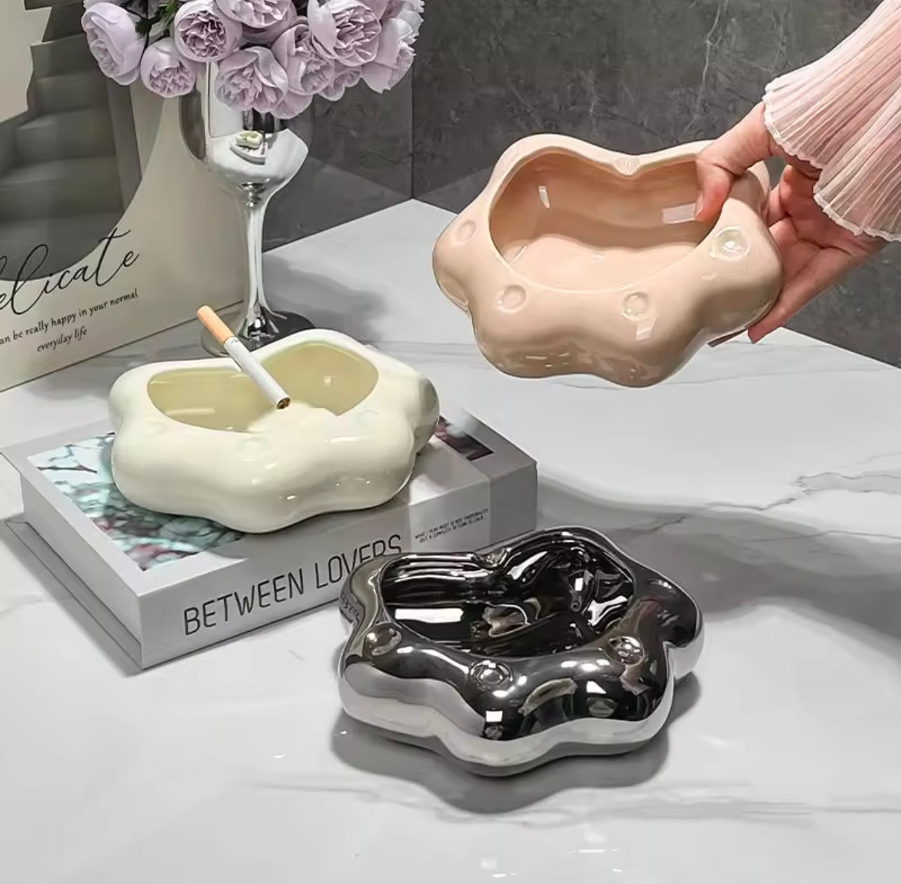 Designer Cat Claw Ceramic Ashtray