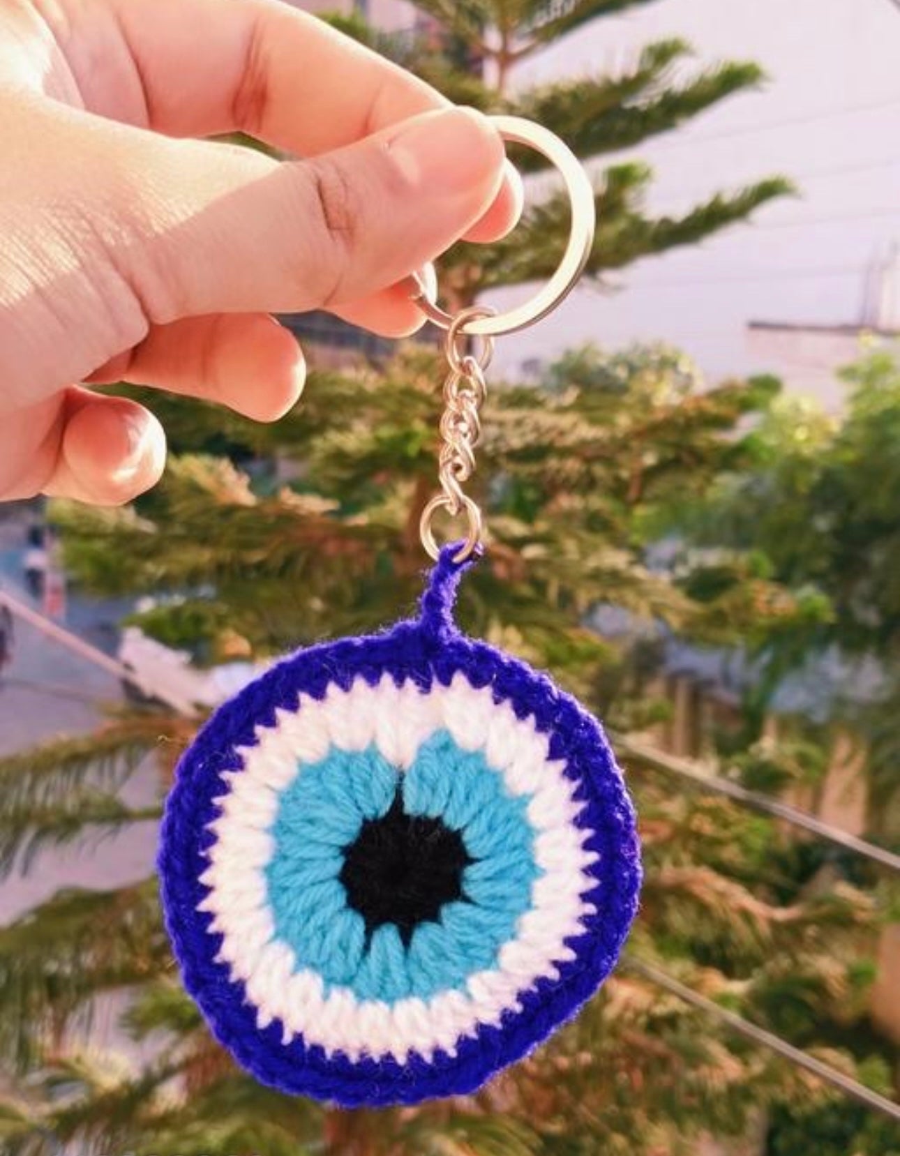 Exclusive Evil Eye Crochet Keychain