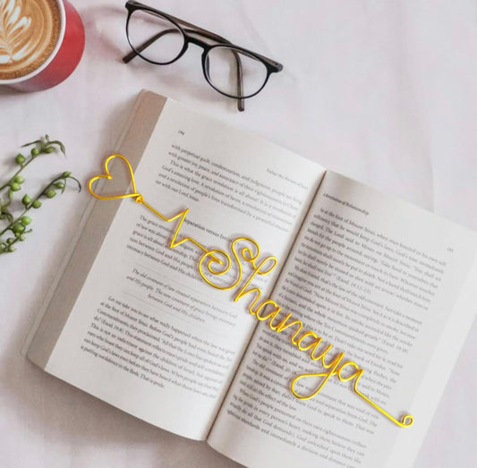 Customised Gold Metal Bookmarks with Name