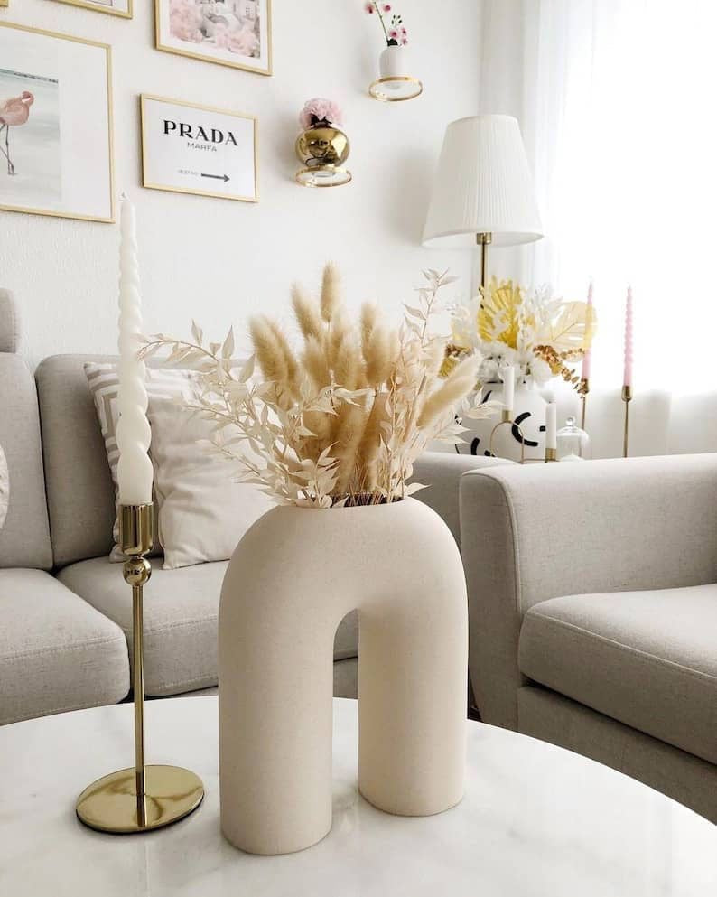 Nordic U-Shaped Ceramic Vase