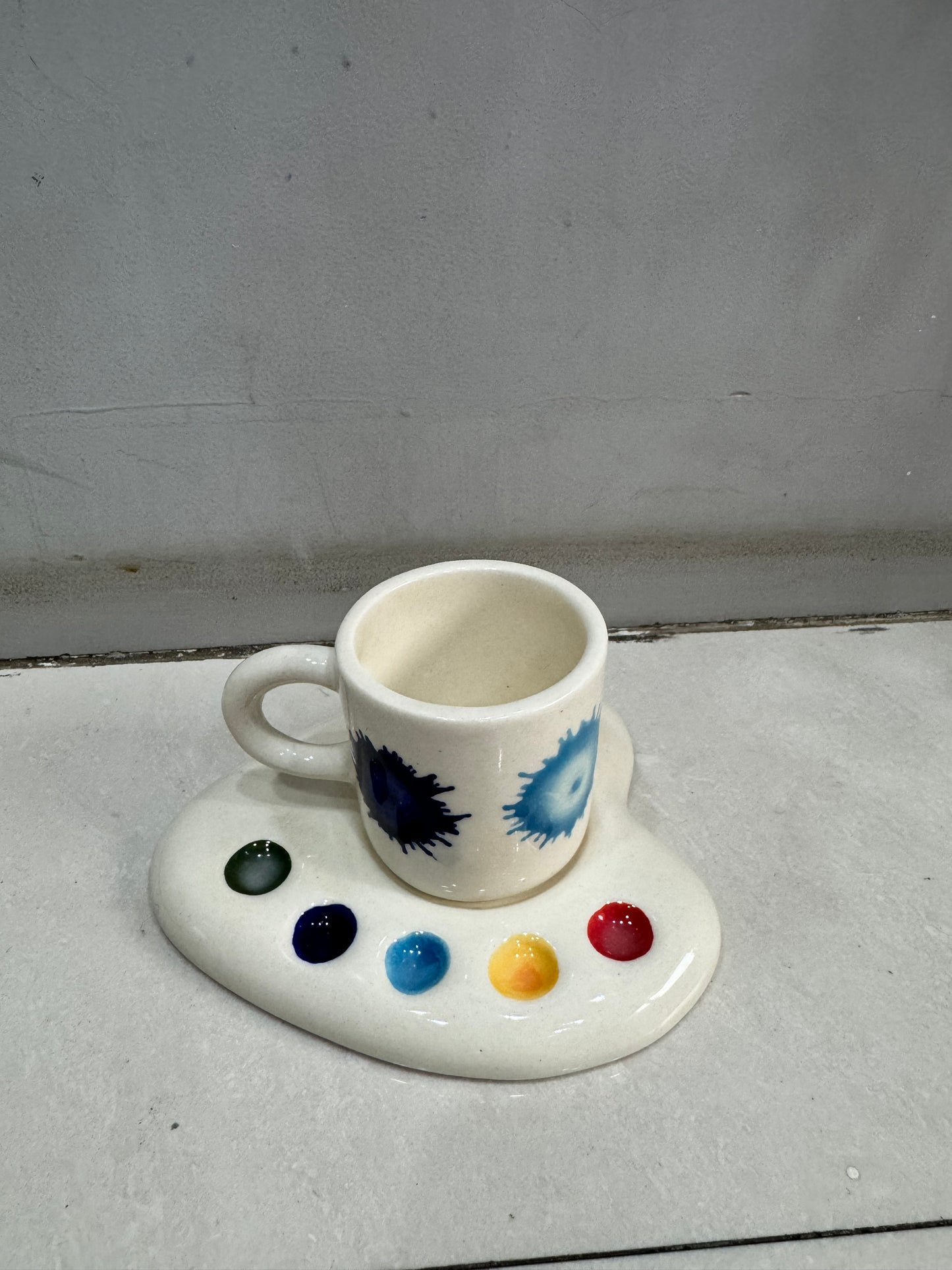 Watercolour Pattern Palette Cup & Saucer Set