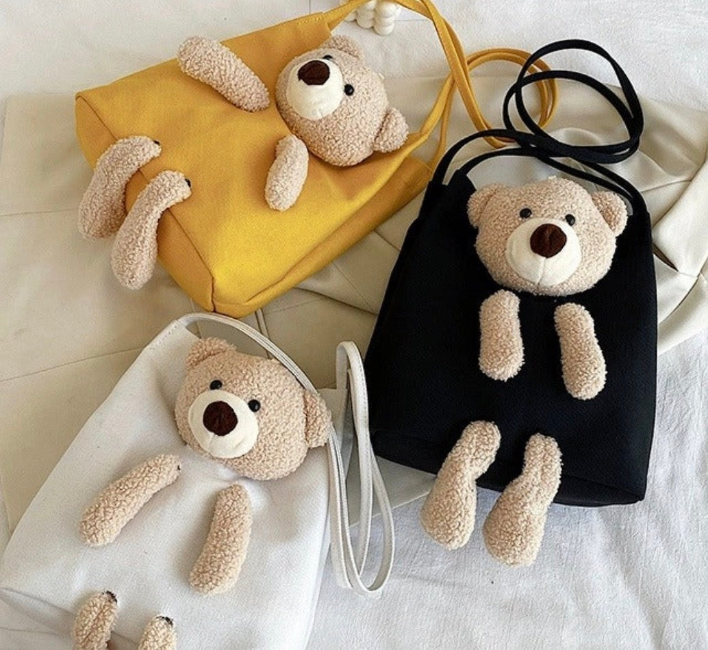 Cute Plush Teddy Tote Bag