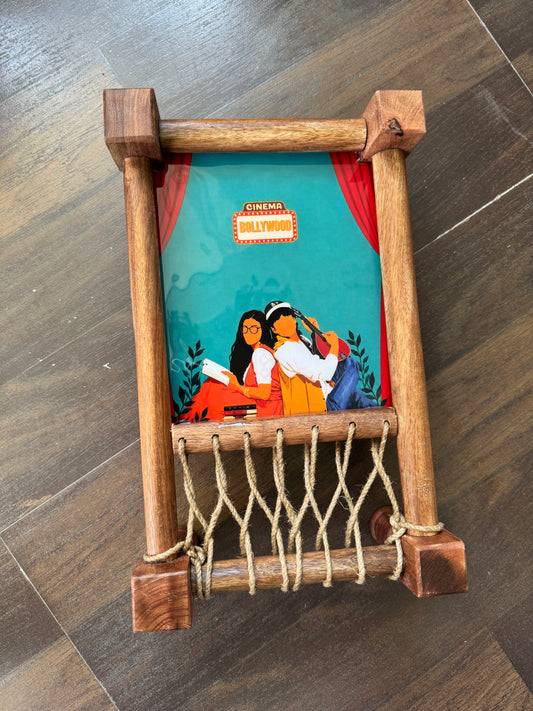 Aesthetic “DDLJ” Print Wooden Khatiya Tray/ Khaat Tray / Khaat Platter / Khatiya Platter / Cot Tray