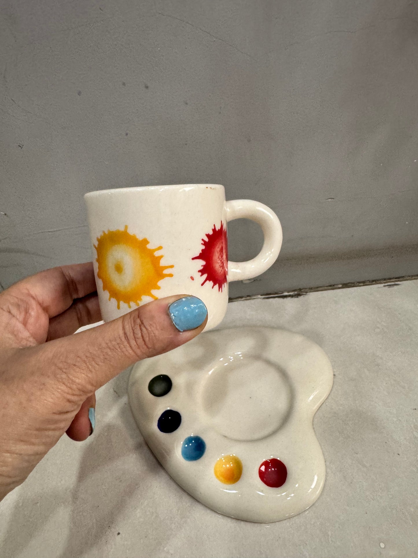 Watercolour Pattern Palette Cup & Saucer Set