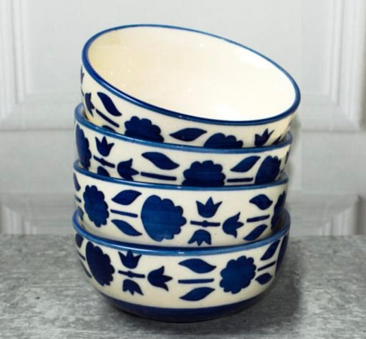 Ceramic Hand Painted Premium Serving Bowls - Set of 4