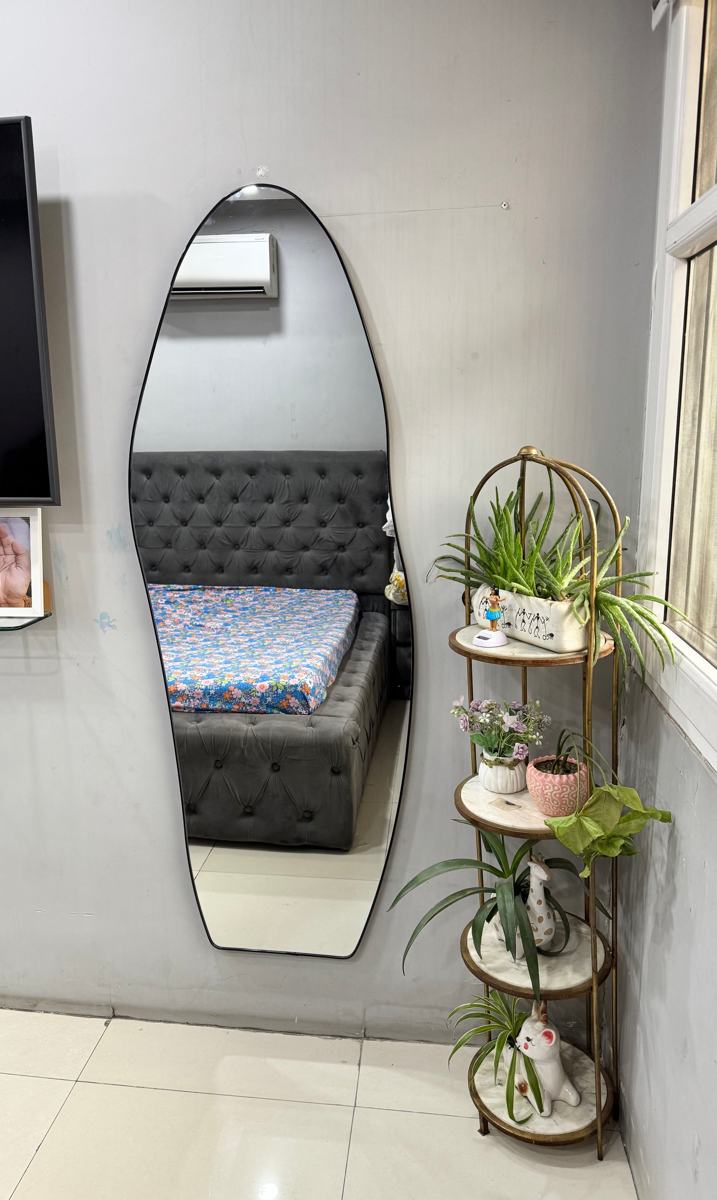 Irregular Blob Mirror with Sleek Frame - Only deliverable in Delhi/NCR