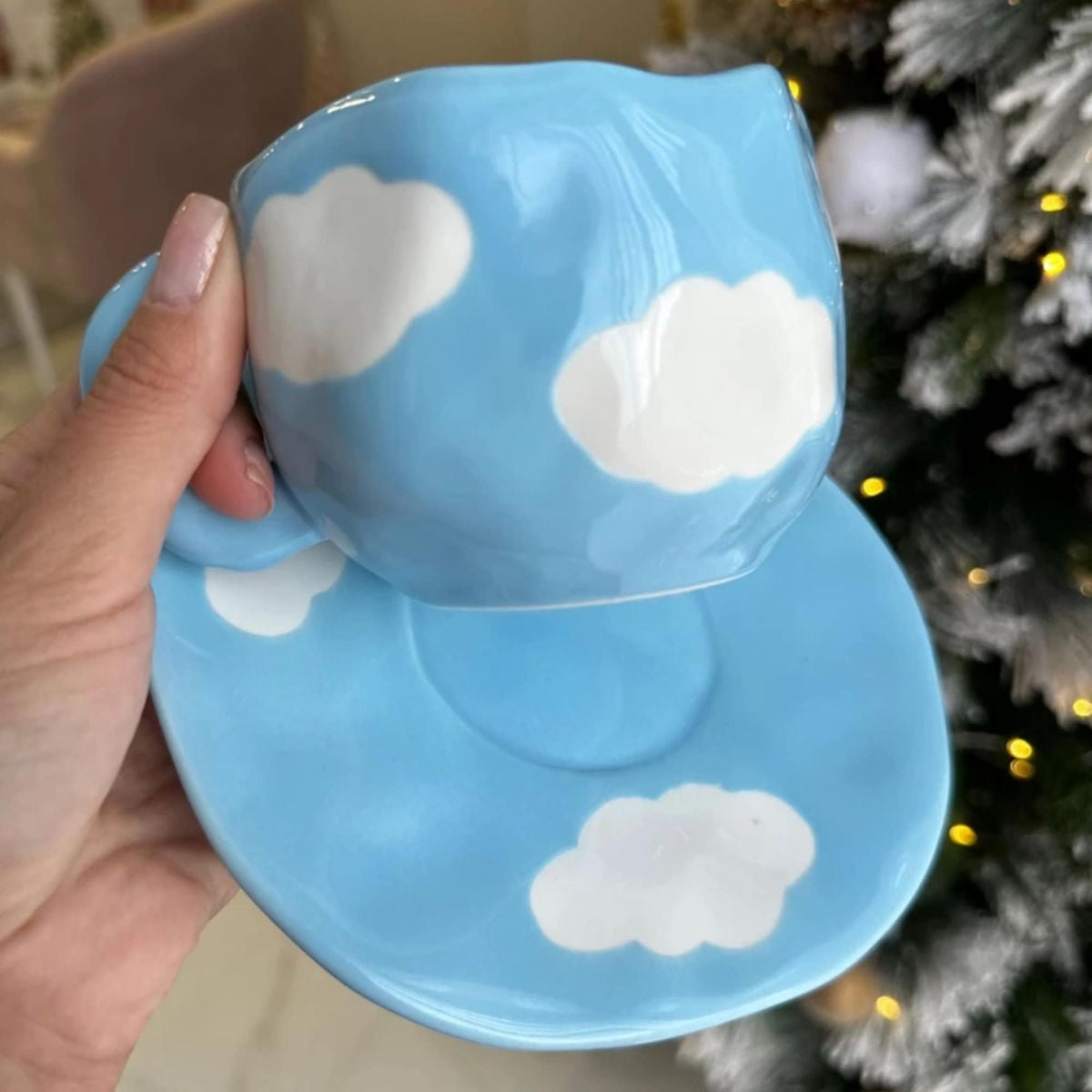 Pinterest Cloud Mug & Saucer Set