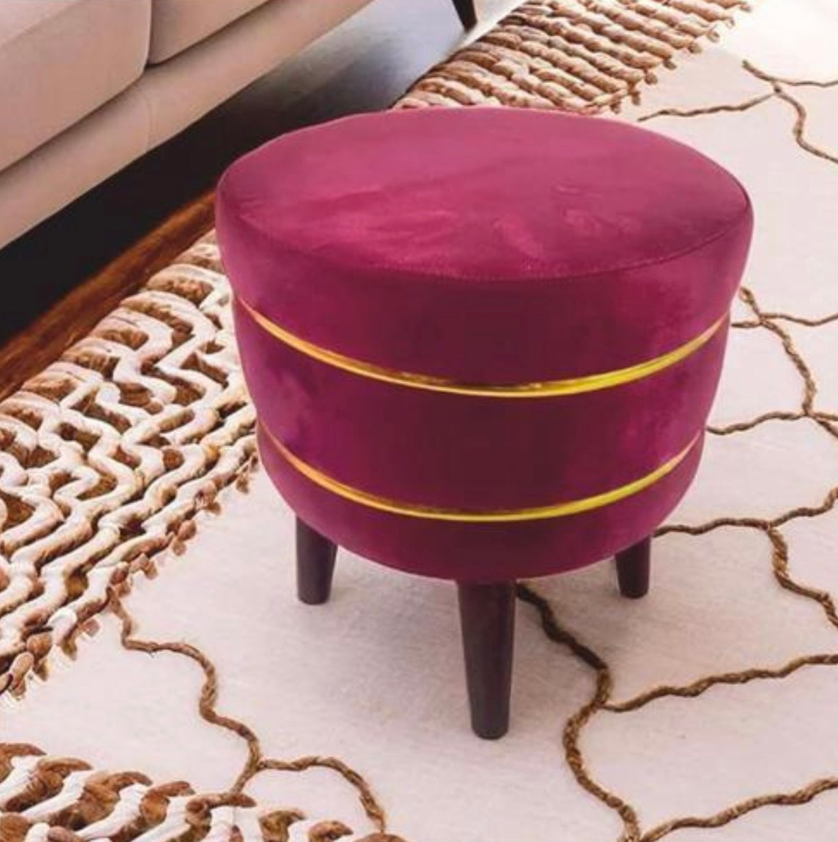 Deluxe Velvet Ottoman Pouffee