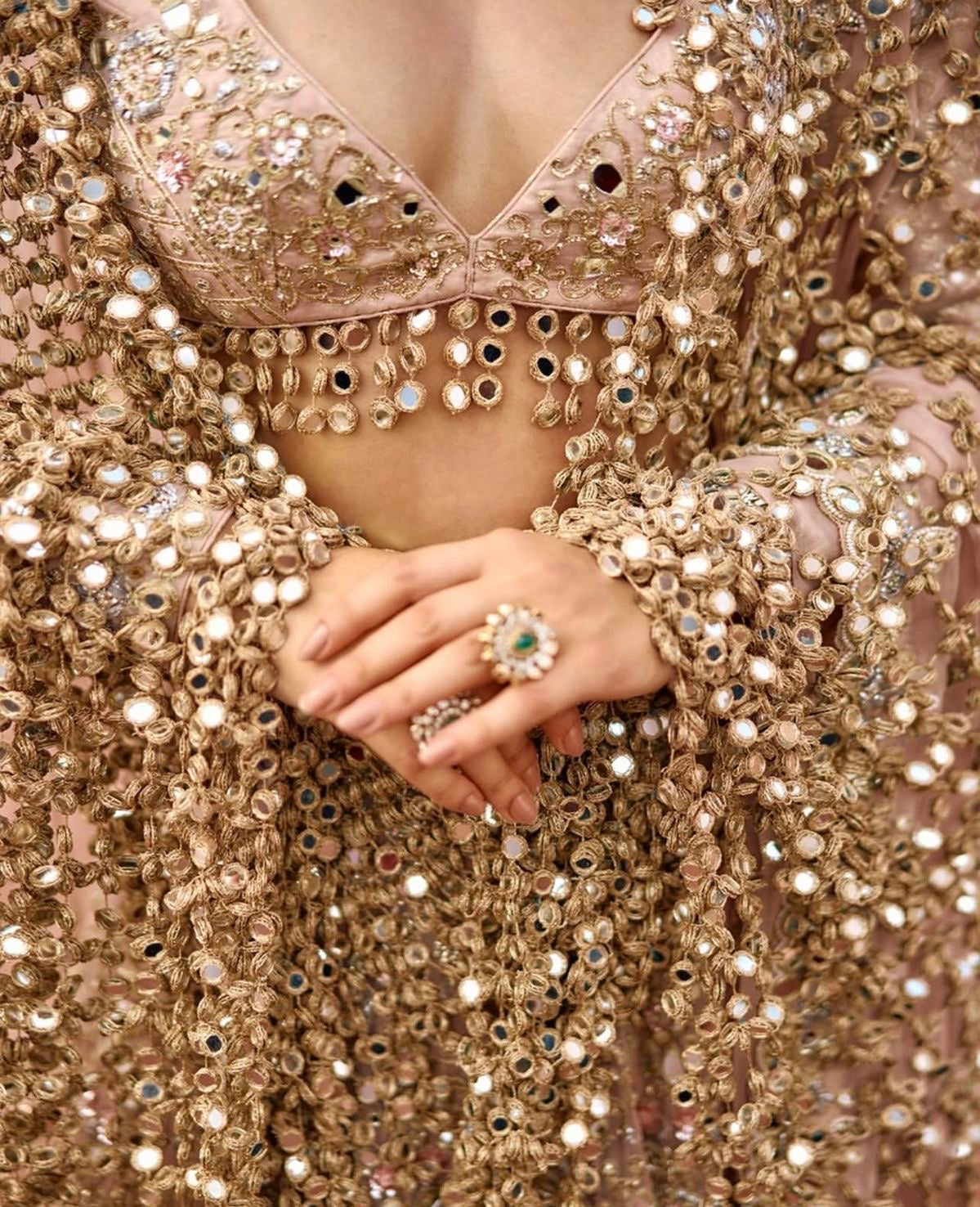 Exclusive Handmade Statement Mirror Jaal Dupatta