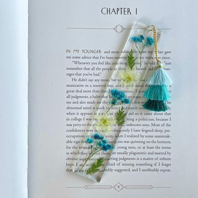 Bookmark with Real Flowers