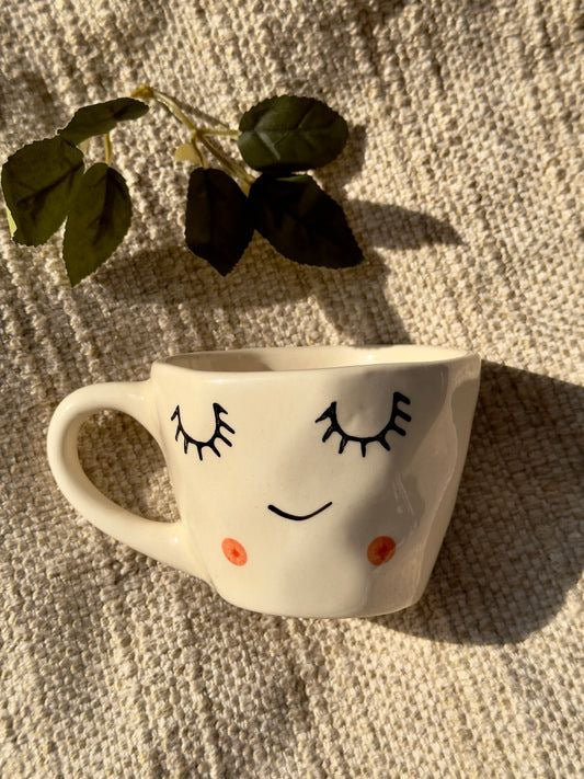 Cute Face Cup & Saucer Set