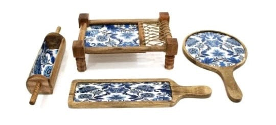 Exclusive Handmade Wooden Platters Gift Set of 4