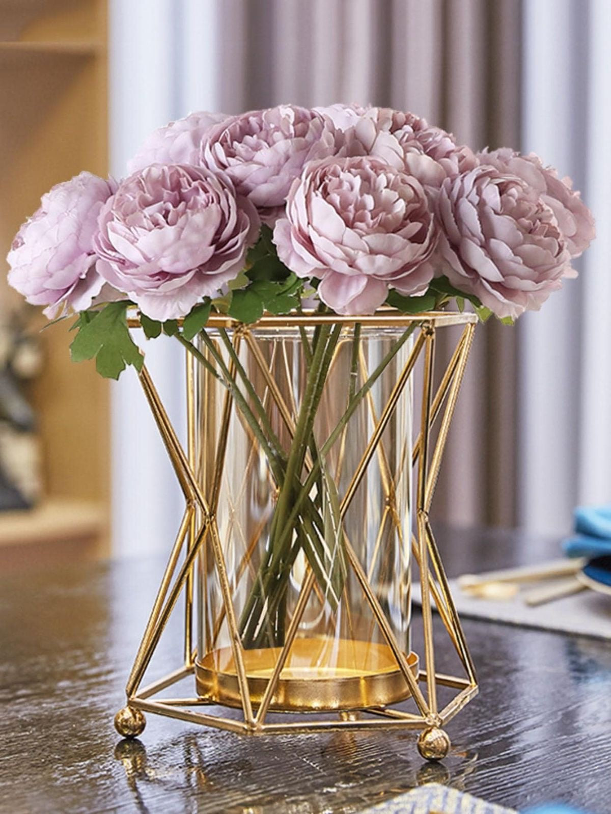 Contemporary Elegant Gold Glass Vase