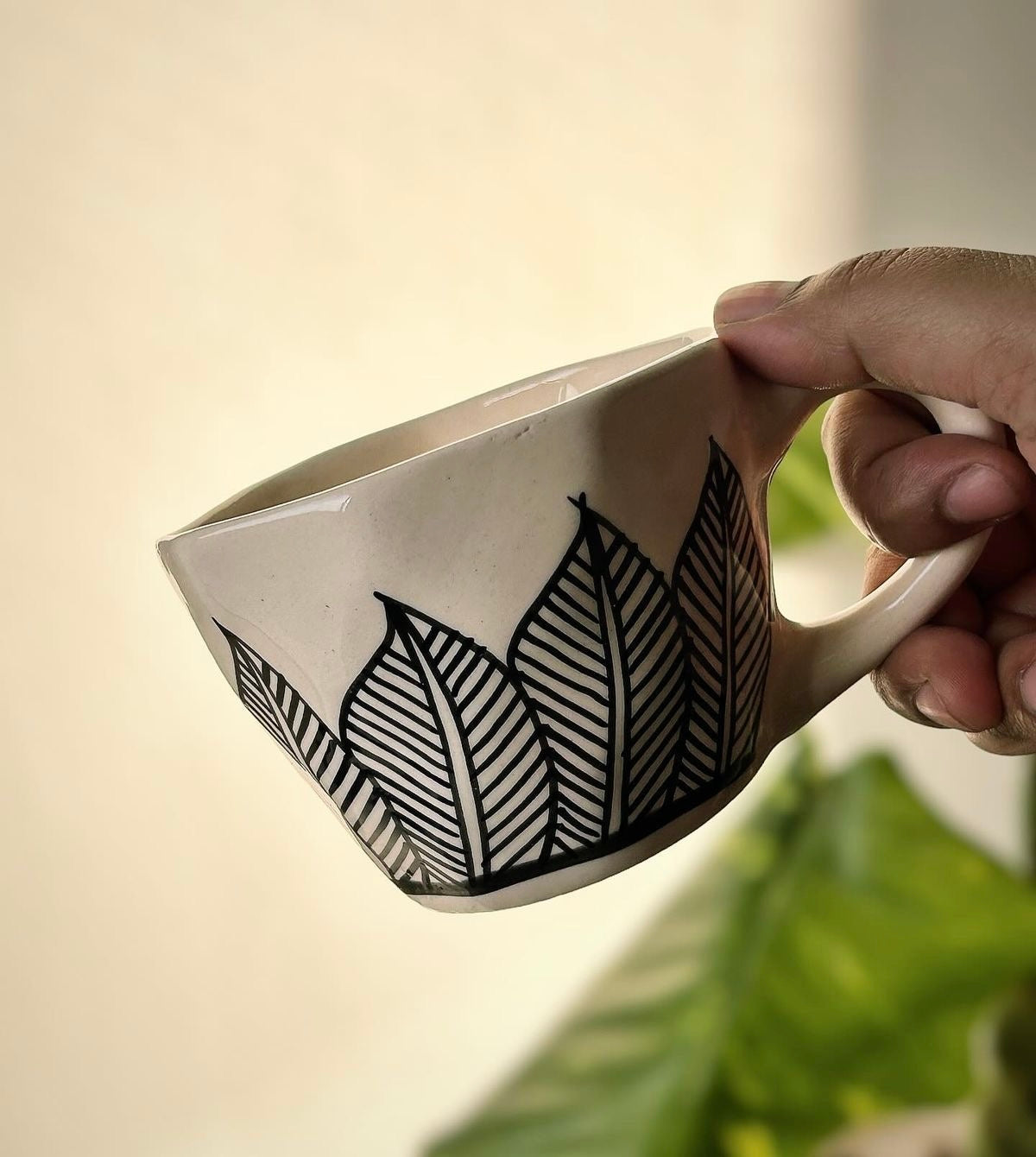 Leaf Print Cup & Saucer Set