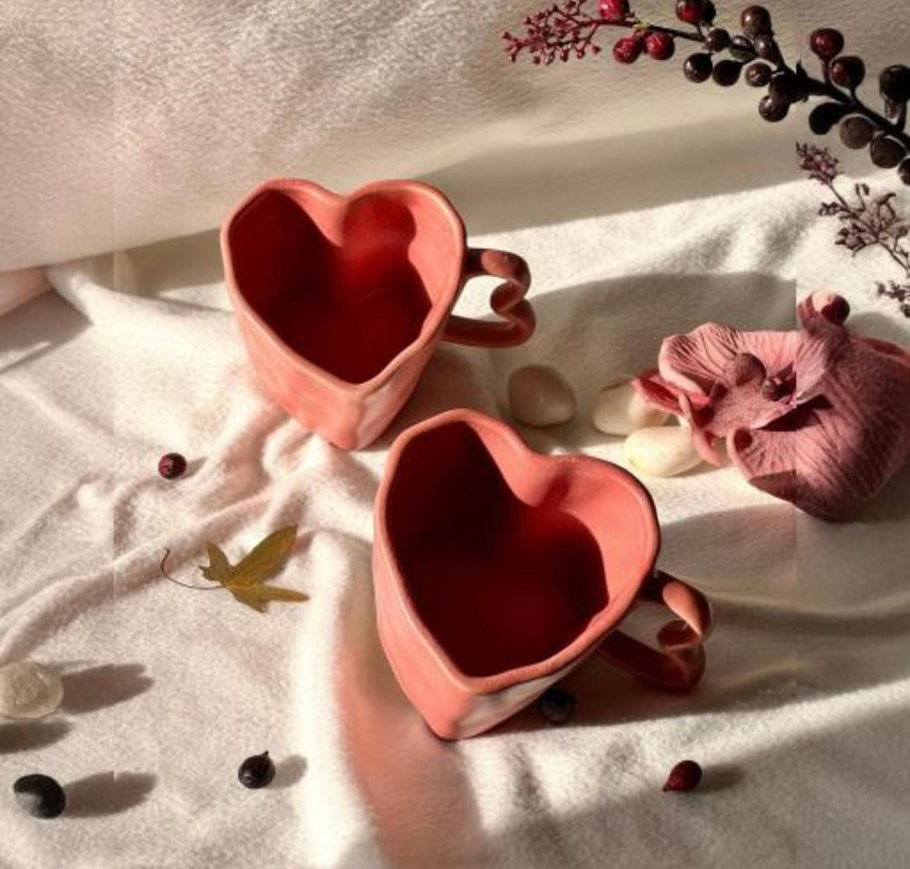 Adorable Heart Shape Cups - Set of 2